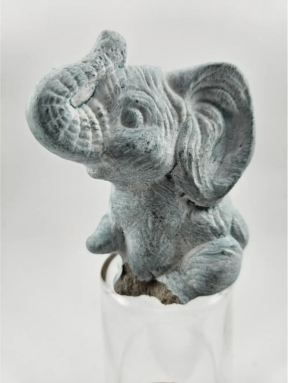 Concrete Elephant Figurine Planter Shelf Decor Bohemian Nursery Accents